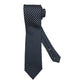 Cravatta seta blu con fiore bianco