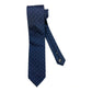 Cravatta seta blu con pois piccoli celesti