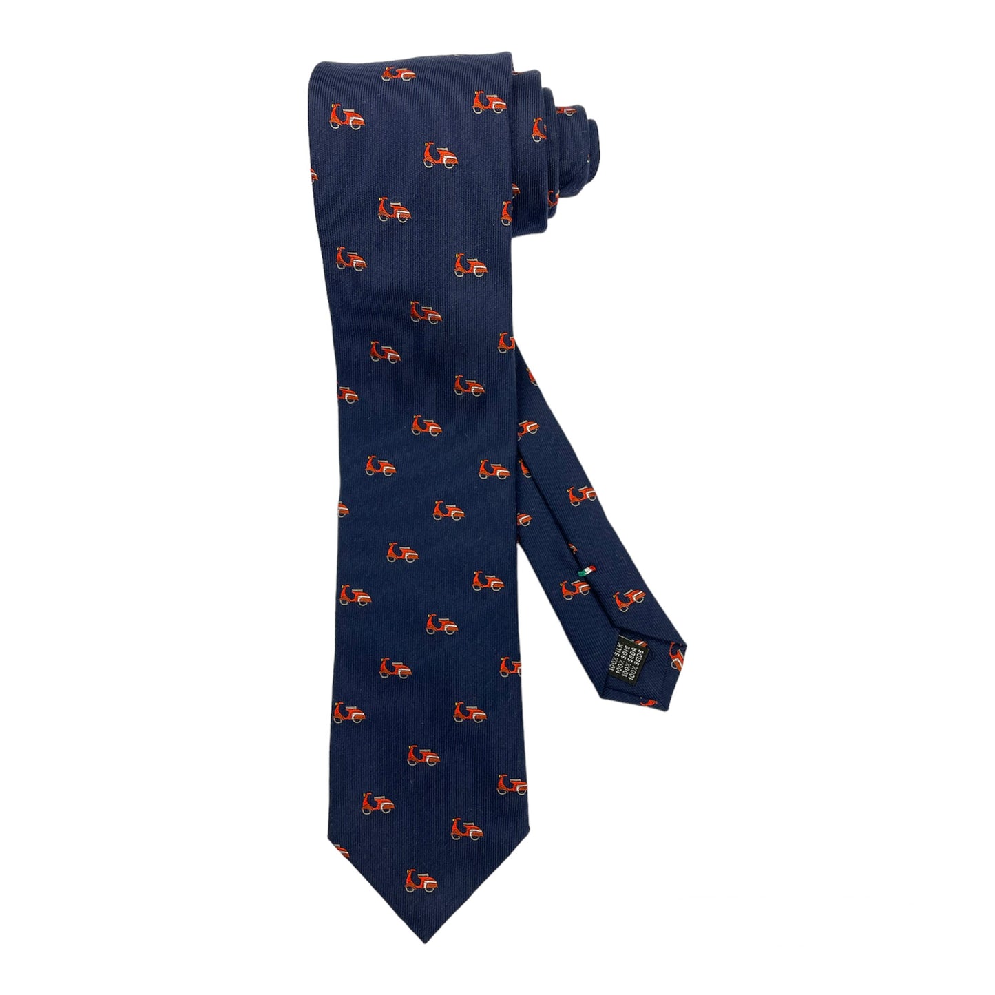 Blue silk tie with red wasps