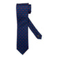 Cravatta seta blu cornetti rossi