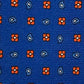 Cravatta seta bluette paisley azzurro fiori arancio
