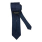 Cravatta seta blu punto a spillo bianco
