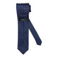 Cravatta seta blu quadri rossi e interno celeste