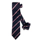 Blue silk tie with pink stripes