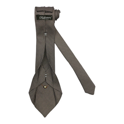 Dark blue silk tie with light pink chains