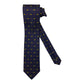 Cravatta seta blu vespa gialla e quadri rossi