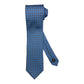 Light blue silk tie with brown flowers and light blue checks