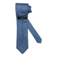 Light blue silk tie with brown flowers and light blue checks