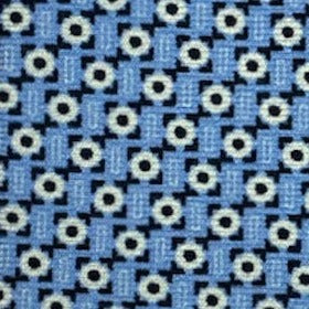 Light blue silk tie with white polka dots and blue edges
