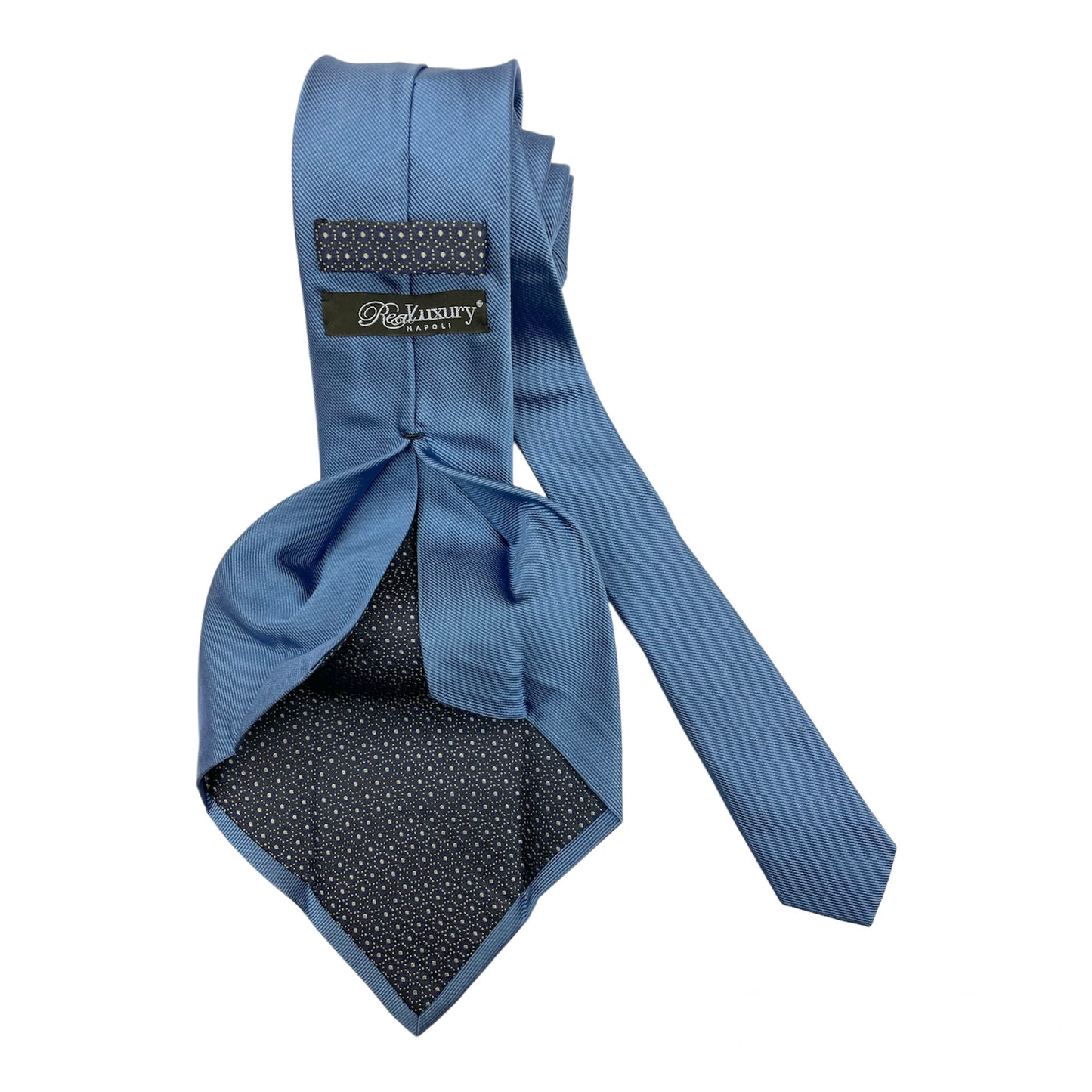 Solid color light blue silk tie