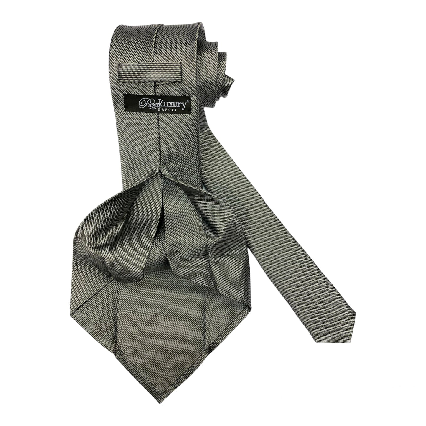 Gray honeycomb silk tie