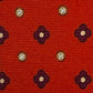 Red silk tie with large burgundy flowers