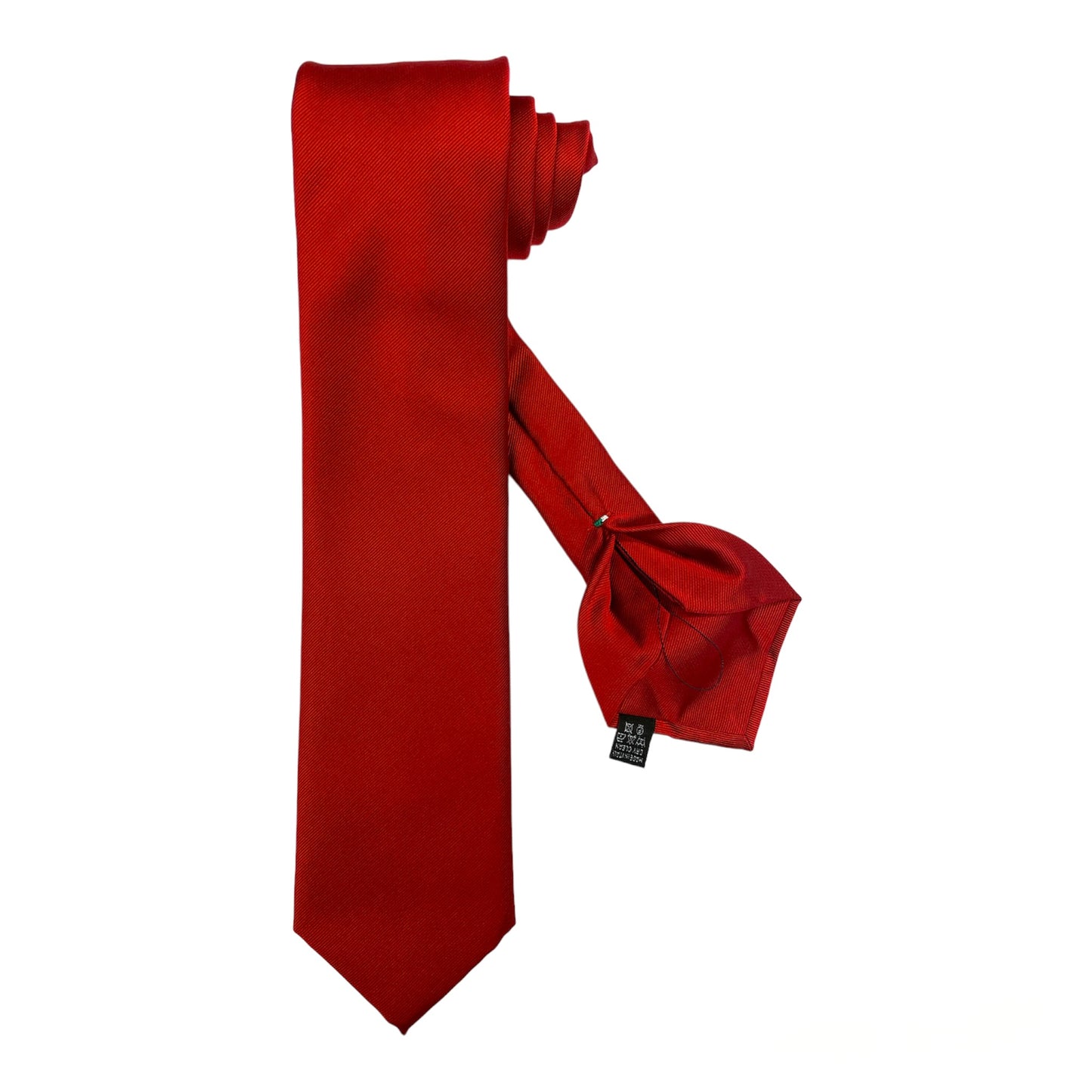 Solid red silk tie