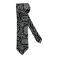 Cravatta seta nera con paisley grigio