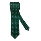 Cravatta seta verde fiori celesti