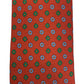 Cravatta seta rossa con fiori verdi e celesti