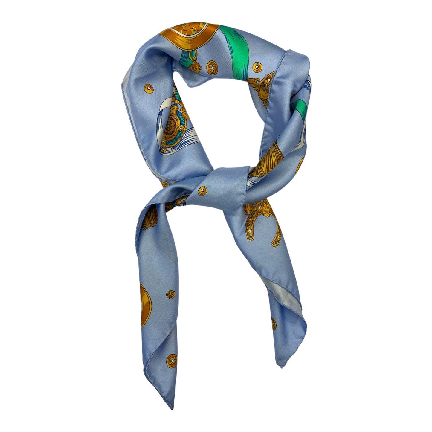 Light blue silk Napoli scarf